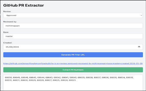 GitHub PR Extractor  from Chrome web store to be run with OffiDocs Chromium online