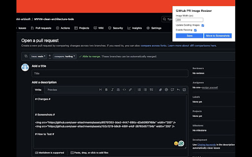 GitHub PR Image Resizer  from Chrome web store to be run with OffiDocs Chromium online