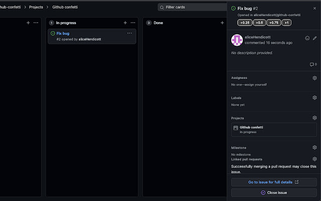 Github projects time tracker  from Chrome web store to be run with OffiDocs Chromium online