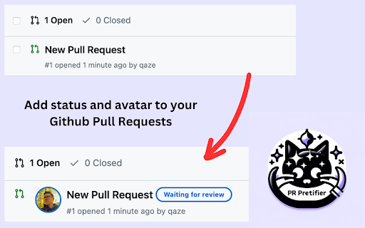 Github PR Prettifier  from Chrome web store to be run with OffiDocs Chromium online