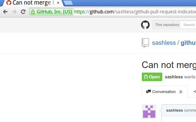 Github pull request indicator  from Chrome web store to be run with OffiDocs Chromium online