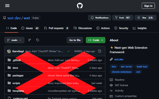 GitHub Readme First  from Chrome web store to be run with OffiDocs Chromium online