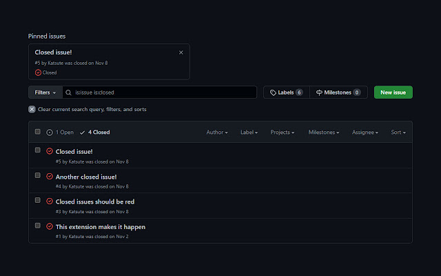 GitHub Red Issues  from Chrome web store to be run with OffiDocs Chromium online
