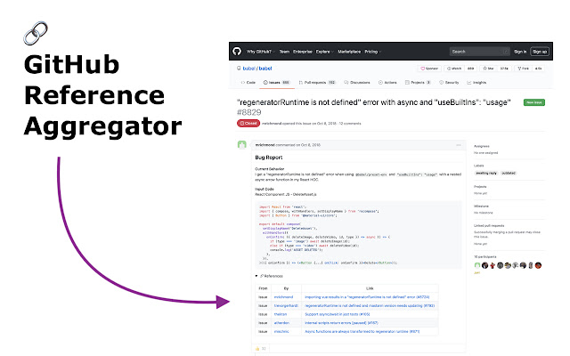 GitHub Reference Aggregator  from Chrome web store to be run with OffiDocs Chromium online