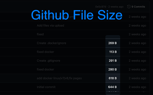 GitHub Repo and File Size  from Chrome web store to be run with OffiDocs Chromium online