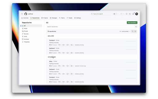 GitHub Repo Organizer  from Chrome web store to be run with OffiDocs Chromium online