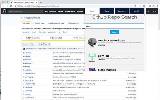 Github Repositories Search  from Chrome web store to be run with OffiDocs Chromium online
