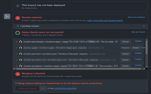 GitHub Restart Button on PR  from Chrome web store to be run with OffiDocs Chromium online