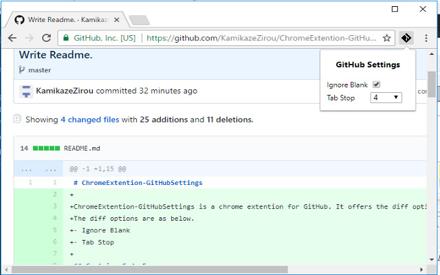 GitHub Settings  from Chrome web store to be run with OffiDocs Chromium online
