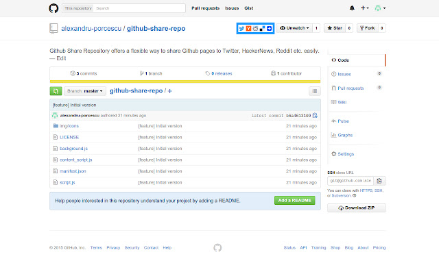 Github Share Repository  from Chrome web store to be run with OffiDocs Chromium online