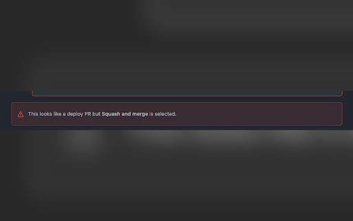 GitHub Squash Warning  from Chrome web store to be run with OffiDocs Chromium online