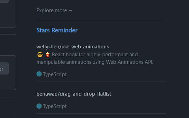 Github Star Reminder  from Chrome web store to be run with OffiDocs Chromium online