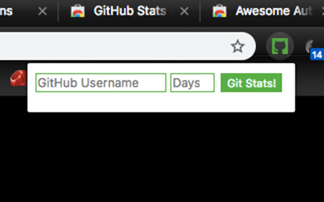 GitHub Stats  from Chrome web store to be run with OffiDocs Chromium online