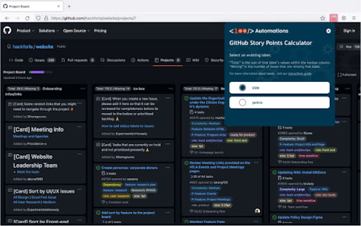 github story points calculator  from Chrome web store to be run with OffiDocs Chromium online