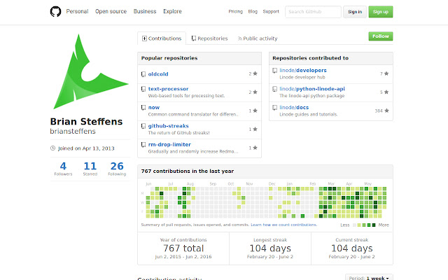 GitHub Streaks ຈາກຮ້ານເວັບ Chrome ທີ່ຈະດໍາເນີນການກັບ OffiDocs Chromium ອອນໄລນ໌