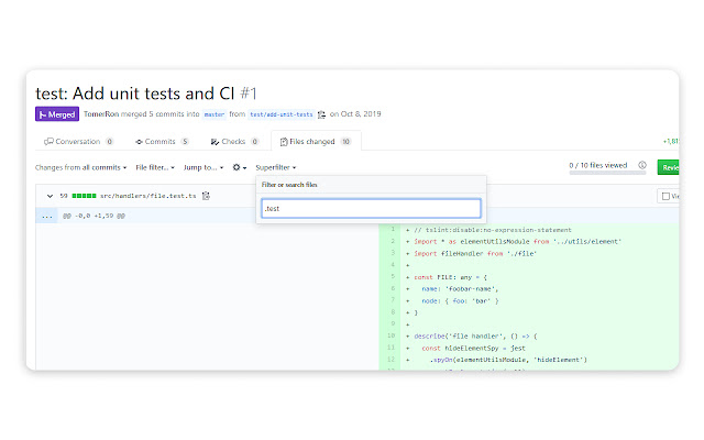 GitHub Superfilter  from Chrome web store to be run with OffiDocs Chromium online