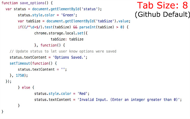 Github Tab Size Manager  from Chrome web store to be run with OffiDocs Chromium online