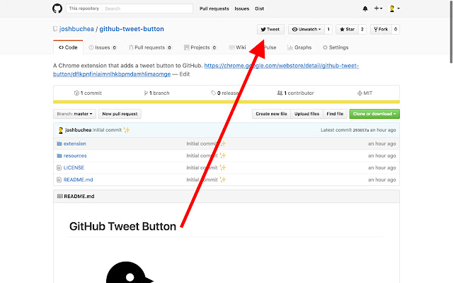 GitHub Tweet Button  from Chrome web store to be run with OffiDocs Chromium online