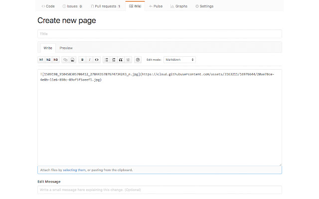 Github Wiki File Uploader  from Chrome web store to be run with OffiDocs Chromium online
