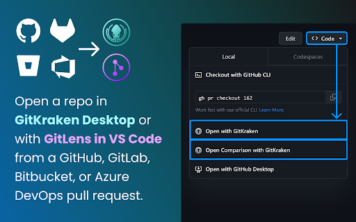 GitKraken  from Chrome web store to be run with OffiDocs Chromium online