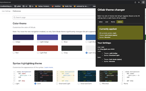 Gitlab Auto Dark Changer  from Chrome web store to be run with OffiDocs Chromium online