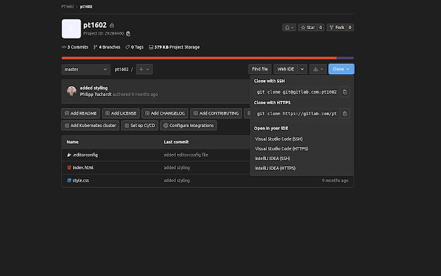 Gitlab Git Clone  from Chrome web store to be run with OffiDocs Chromium online
