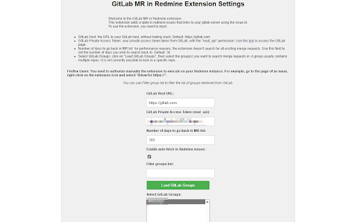 GitLab MR in Redmine  from Chrome web store to be run with OffiDocs Chromium online