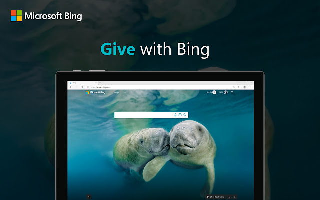 Give with Bing  from Chrome web store to be run with OffiDocs Chromium online