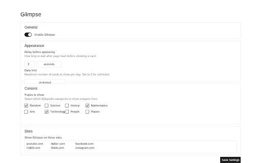 Glimpse Stop Doomscrolling  from Chrome web store to be run with OffiDocs Chromium online