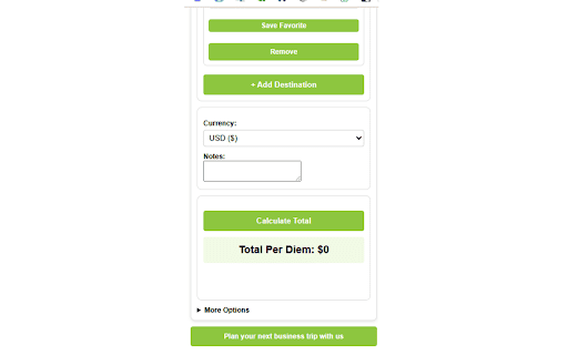 Global Travel Partners Per Diem Calculator  from Chrome web store to be run with OffiDocs Chromium online
