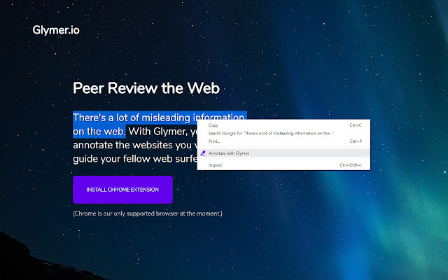 Glymer  from Chrome web store to be run with OffiDocs Chromium online