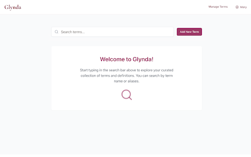 Glynda intelligent glossary  from Chrome web store to be run with OffiDocs Chromium online