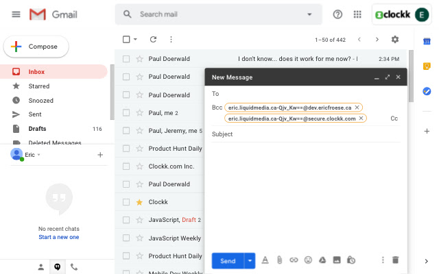 Gmail Auto BCC  from Chrome web store to be run with OffiDocs Chromium online