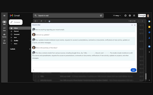 Gmail Bot  from Chrome web store to be run with OffiDocs Chromium online