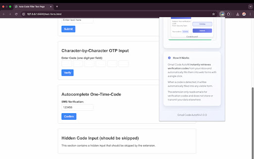 Gmail Code Autofill  from Chrome web store to be run with OffiDocs Chromium online