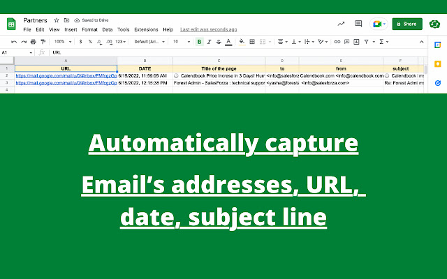 Gmail CRM Sync to Google Sheets  from Chrome web store to be run with OffiDocs Chromium online