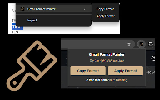 Gmail Format Painter  from Chrome web store to be run with OffiDocs Chromium online