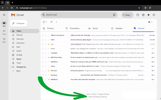 Gmail POP3 Refresher  from Chrome web store to be run with OffiDocs Chromium online