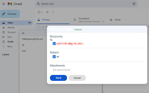 Gmail Send Checklist  from Chrome web store to be run with OffiDocs Chromium online