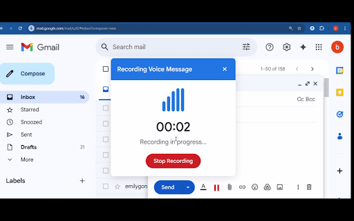 Gmail Voice Mail  from Chrome web store to be run with OffiDocs Chromium online