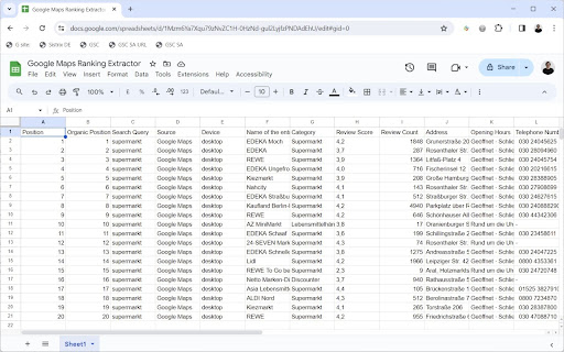 G Maps Ranking Extractor  from Chrome web store to be run with OffiDocs Chromium online