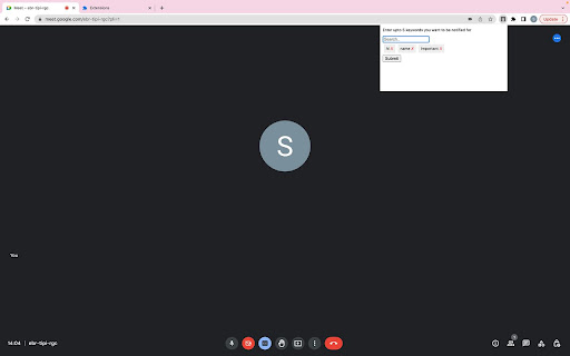 gmeet notify  from Chrome web store to be run with OffiDocs Chromium online