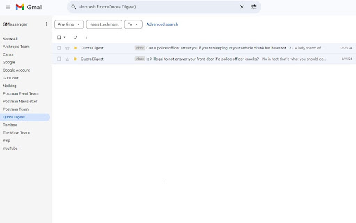 GMessenger Gmail Messenger Sender Sidebar  from Chrome web store to be run with OffiDocs Chromium online