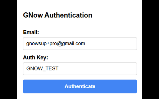 GNow Authentication Manager  from Chrome web store to be run with OffiDocs Chromium online
