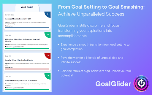 GoalGlider Ultimate Goals Tracker  from Chrome web store to be run with OffiDocs Chromium online