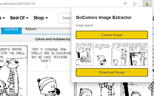 GoComics Image Extractor  from Chrome web store to be run with OffiDocs Chromium online