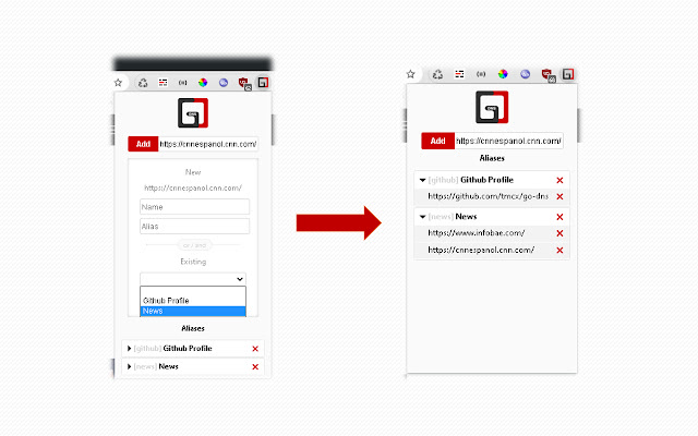 Go DNS  from Chrome web store to be run with OffiDocs Chromium online