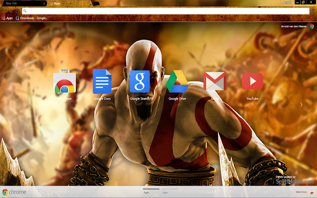 God of War HD uit de Chrome-webwinkel wordt uitgevoerd met OffiDocs Chromium online