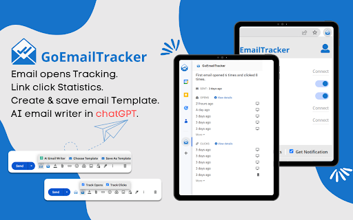 GoEmailTracker Email Tracker,Template,chatGPT  from Chrome web store to be run with OffiDocs Chromium online