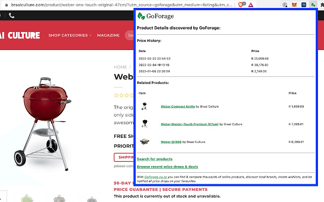 GoForage  from Chrome web store to be run with OffiDocs Chromium online